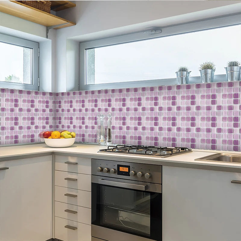 10pcs/set 3D Mosaic Tiles Sticker Self Adhesive Waterproof Wall-Tiles for Kitchen Bedroom Bathroom Walls Backsplashes Decoration