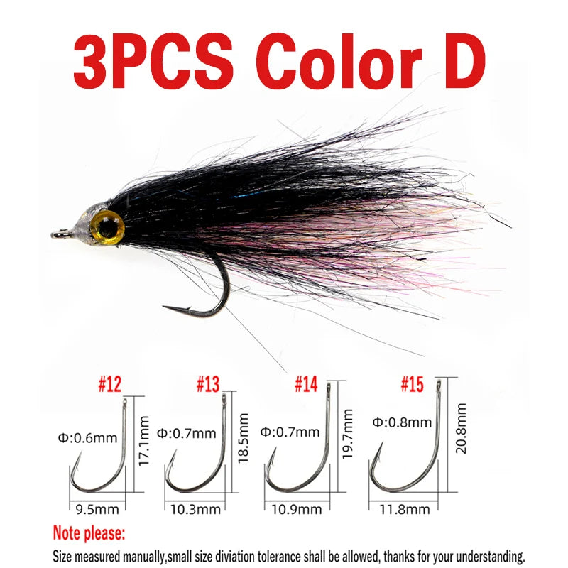 Wifreo Wounded Ice Minnow Fly Ice Dub Slowly Sinking Salmon Trout Sea Bass Pike Steelhead Redfish Fly Fishing Flies Lures 