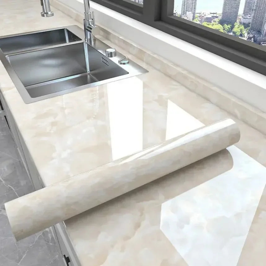 Miếng Dán Bếp Chống Dầu Đá Marble 60CM Tự Dính