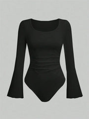 Long Sleeve Pleated Bodysuit Fall Winter 2025
