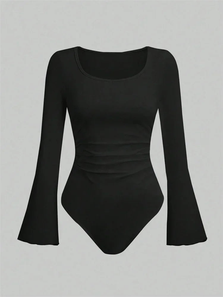 Long Sleeve Pleated Bodysuit Fall Winter 2025