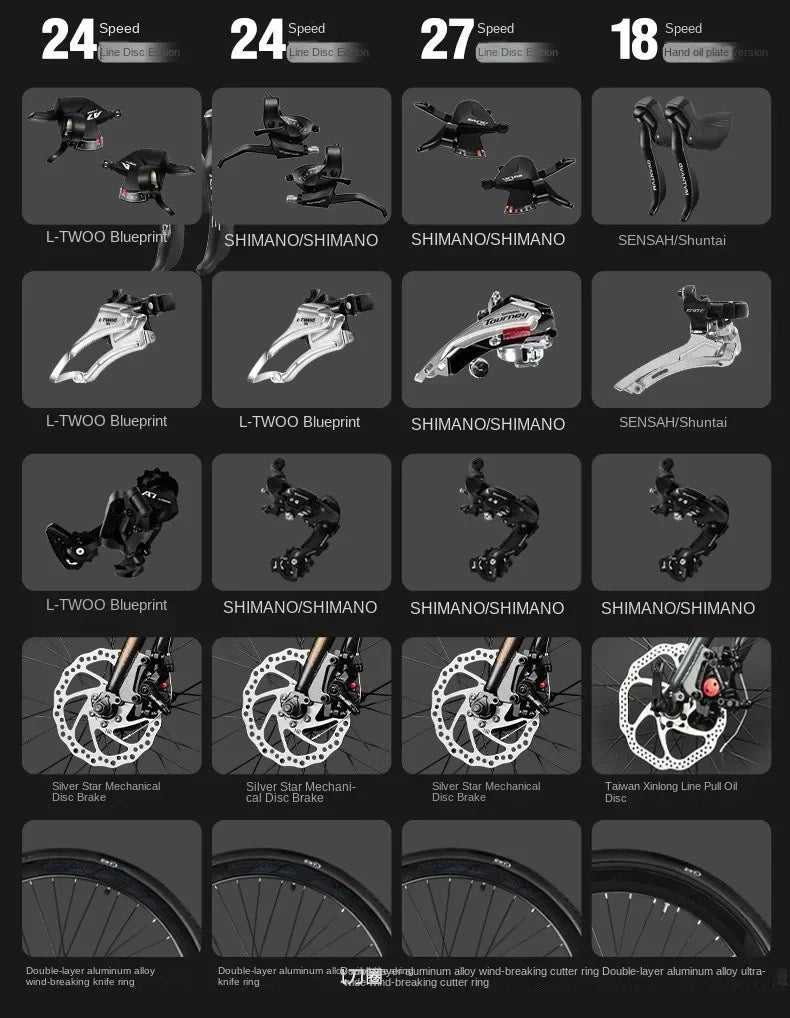 700C curved handle road bicycle 27 speed oil disc brake gravel bike ultralight aluminum alloy frame Road Racing bicicleta aldult - Daisan Mart