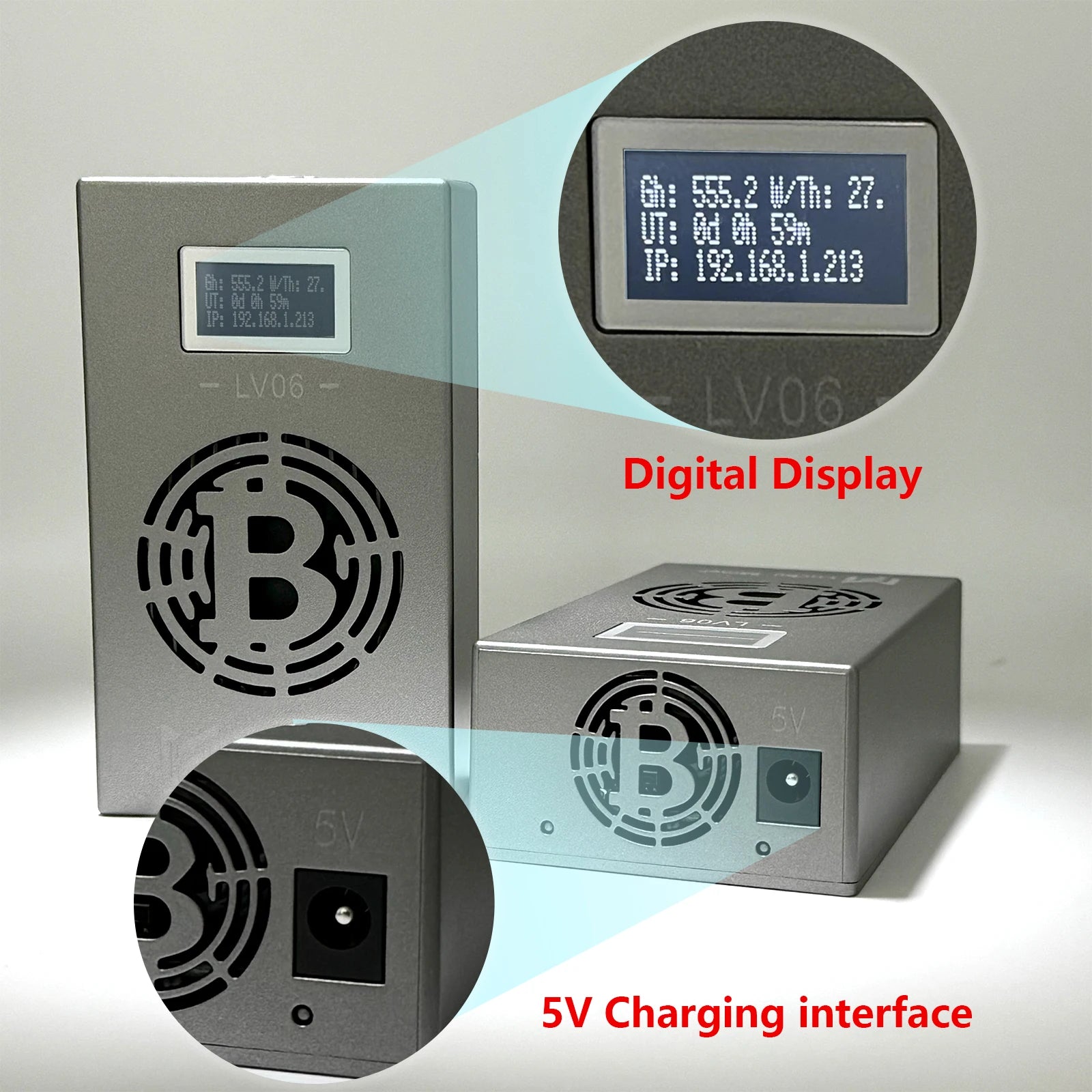 Bitcoin Miner LV06 500GH/S BM1366 13W BTC BCH BSV DGB SHA256 Solo Crypto Mining Lottery Miner Silent Miner Machine Lucky Miner - Daisan Mart