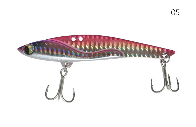 VIB Fishing Lures 35g 44g Sinking Vibration Blade Bait Spinner Spoon Jigging Lures Treble Hooks Bass Fishing Tackle