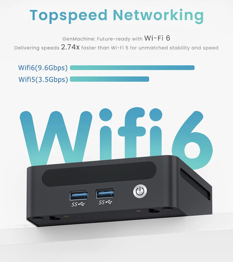 GenMachine New AMD Ryzen 7 4800U Windows 11Pro MINI PC DDR4 Channel NVMe M.2 SSD WIFI6 BT5.2 Desktop Office Computer pc gamer