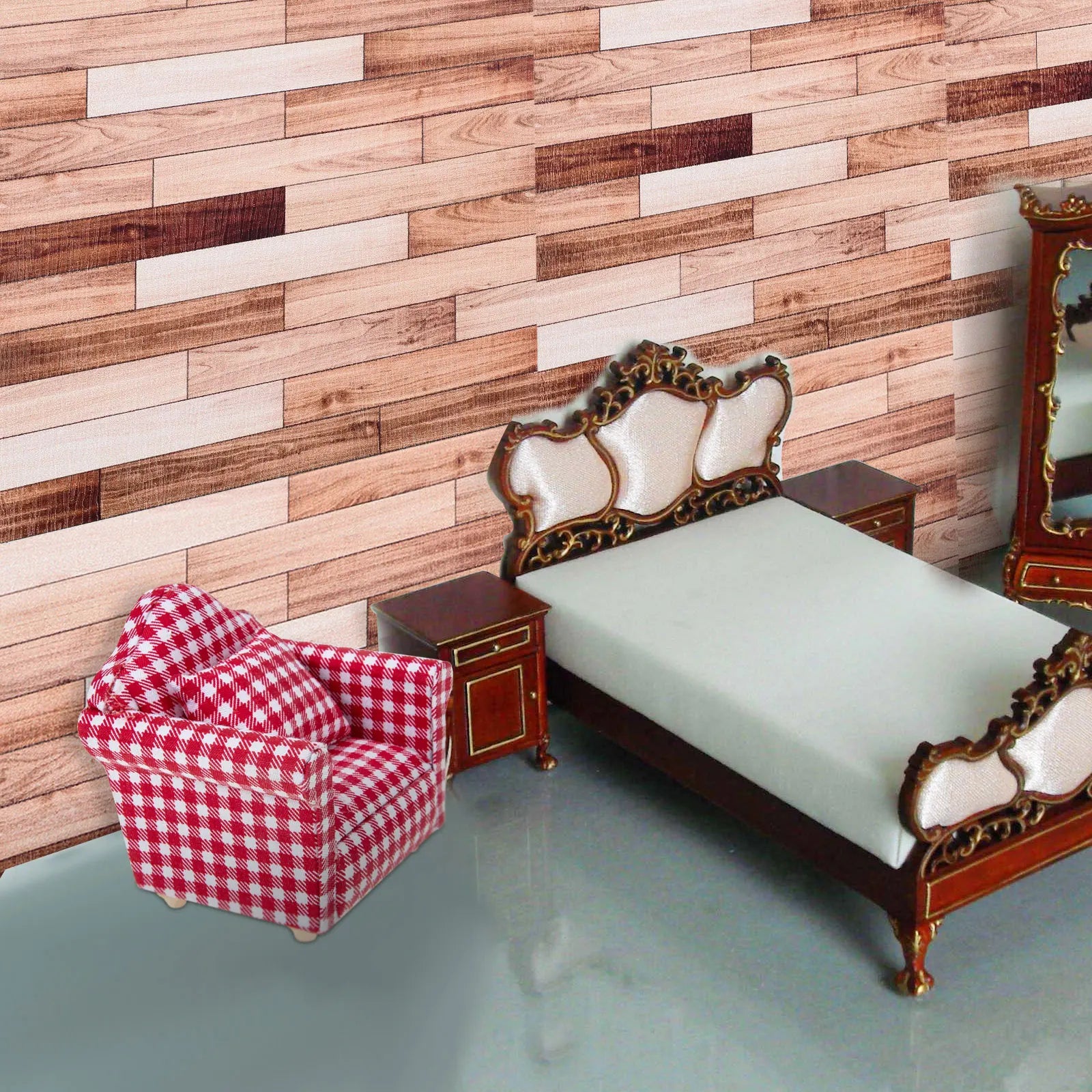20 Packs 20x20cm Wood Grain Tile Stickers Self Adhesive Waterproof Diy Home Decor Wall Decals Retro Tiles For Kitchen Bathrooms