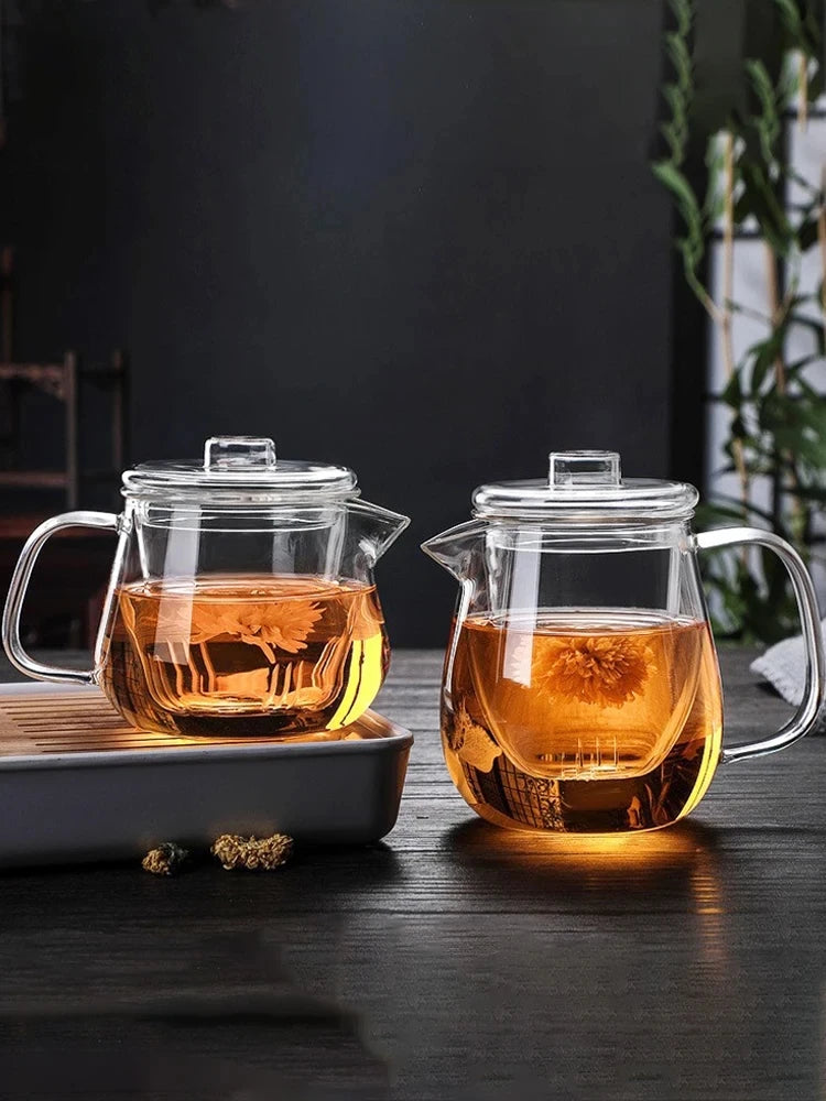 Glass Teapot Penguin Shape Chinese Tea Ceremony Transparent Teawear Set Cup Filter High Boron Silicon Pot 480/600ML