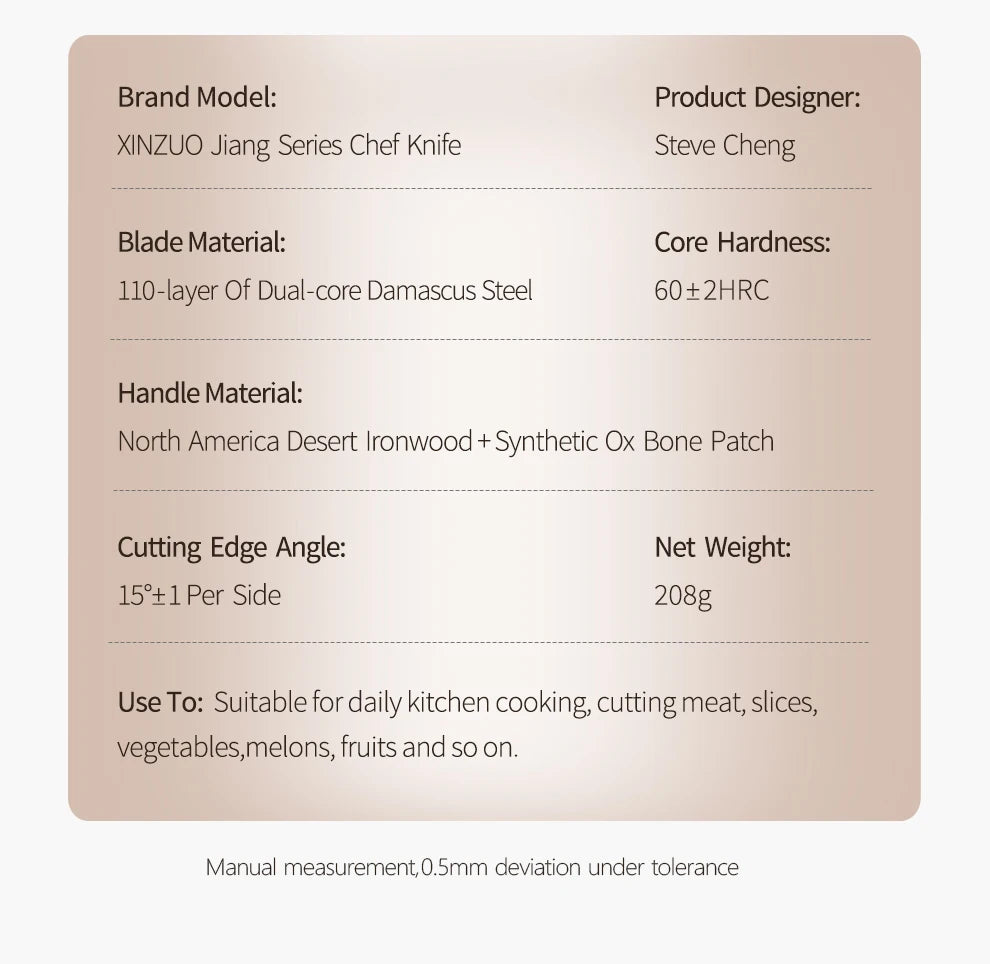 Dao Bếp Chuyên Nghiệp XINZUO 8.5 Thép Damascus 110 Lớp