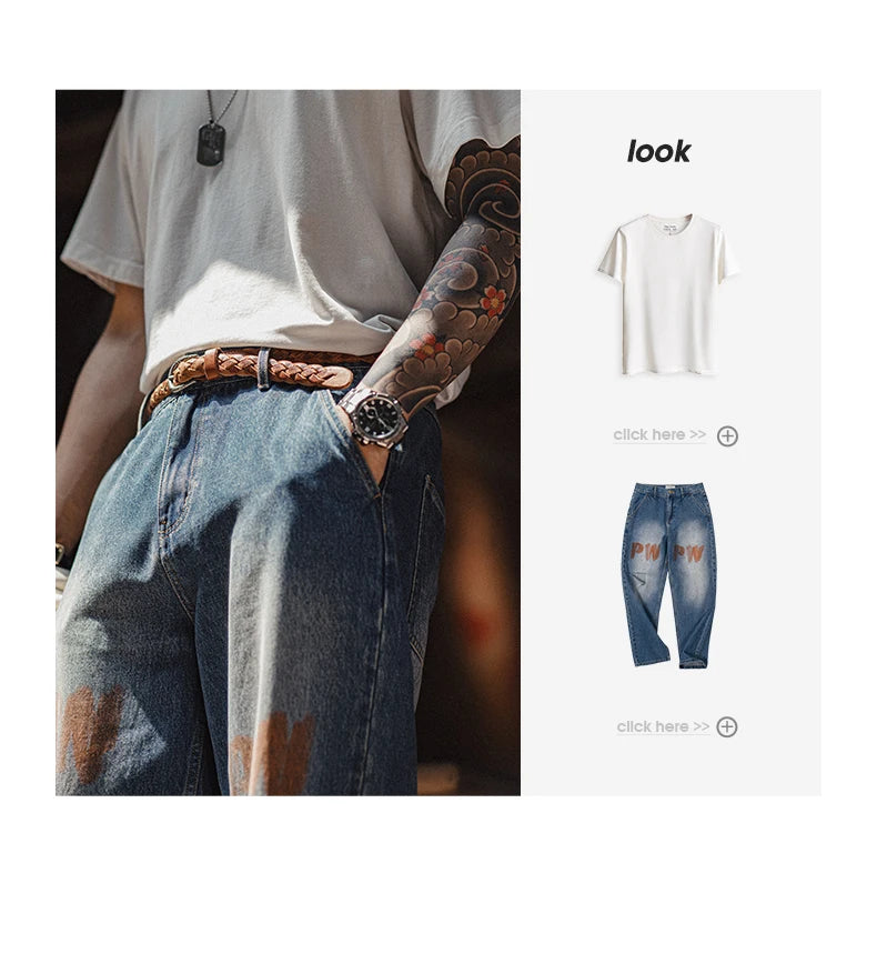 Thắt lưng da bò 2 lớp Vintage nam nâu Maden