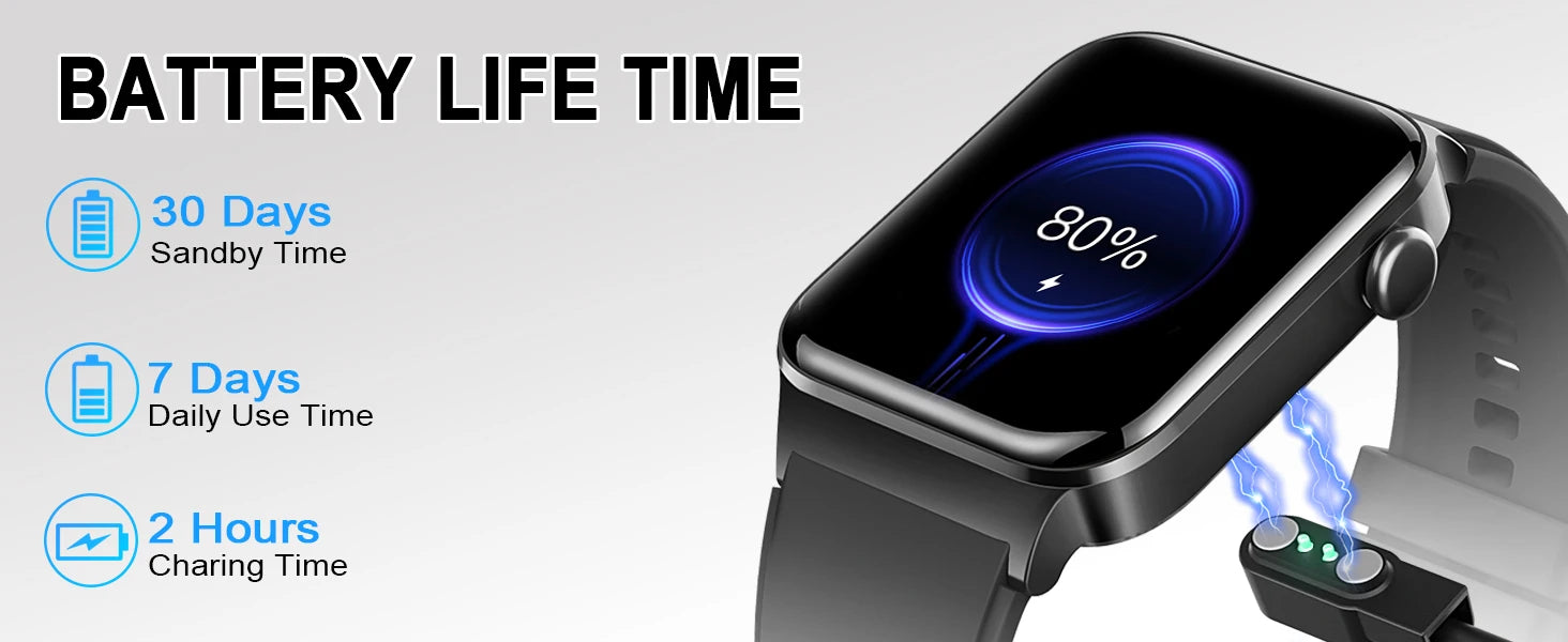 Đồng Hồ Thông Minh 1.85” Gọi, Chống Nước, Đa Thể Thao