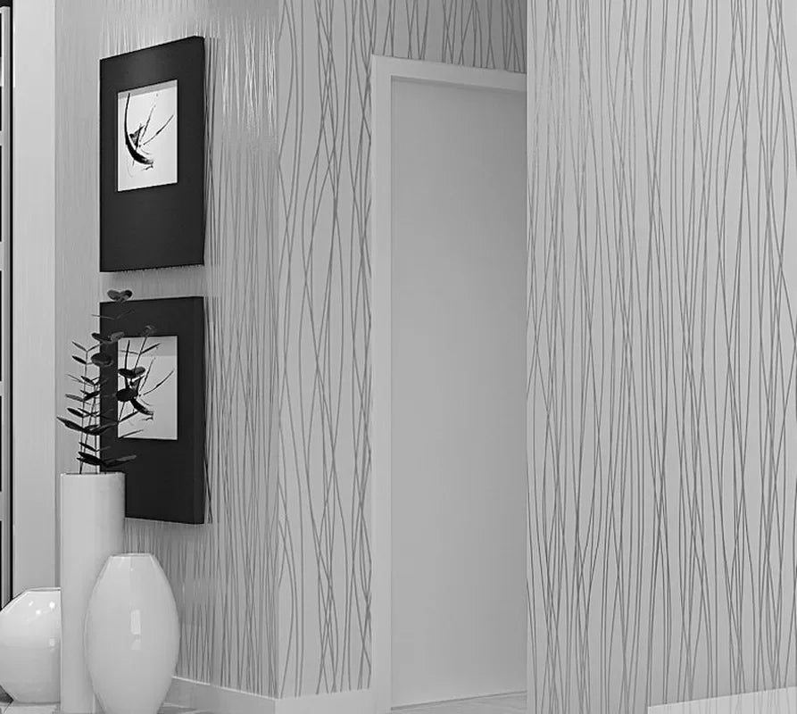 Environmentally Friendly Gray Striped Wallpaper