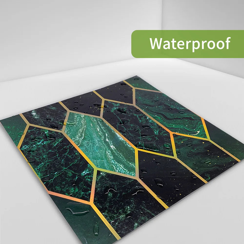 Waterproof Wallpaper 20 Pieces 3D Green Brick