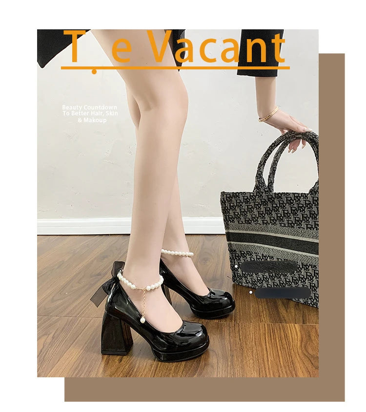 Giày Cao Gót Nữ Sang Trọng Nơ Lụa Dự Tiệc Cưới