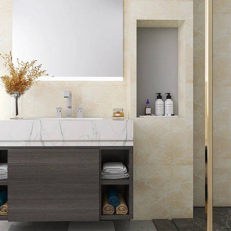 60cm Marble Vinyl Film Self Adhesive Wallpaper Bathroom Kitchen Cupboard Countertops Contact Paper PVC Waterproof Wall Stickers