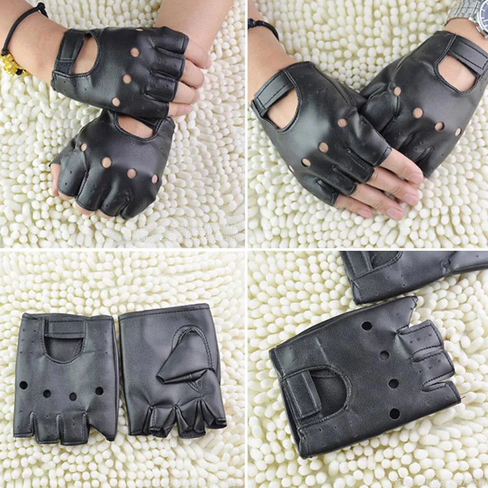 Găng Tay Da PU Nửa Ngón Thể Thao Lái Xe Ngoài Trời - Daisan Mart