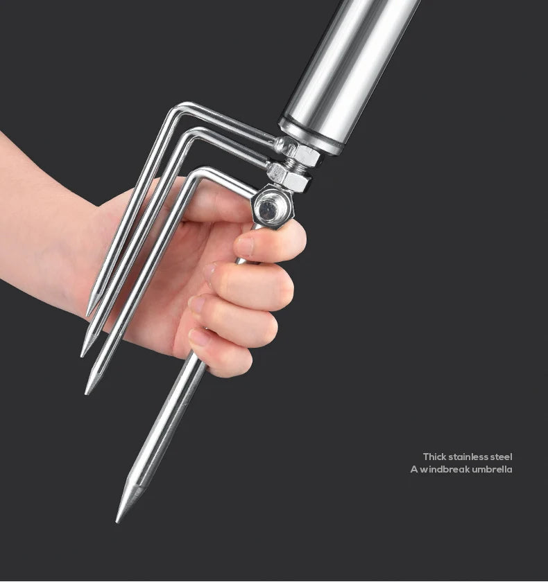 Ô Câu Cá Inox Chịu Lực, Chân Đế 4 Chân Chống Gió