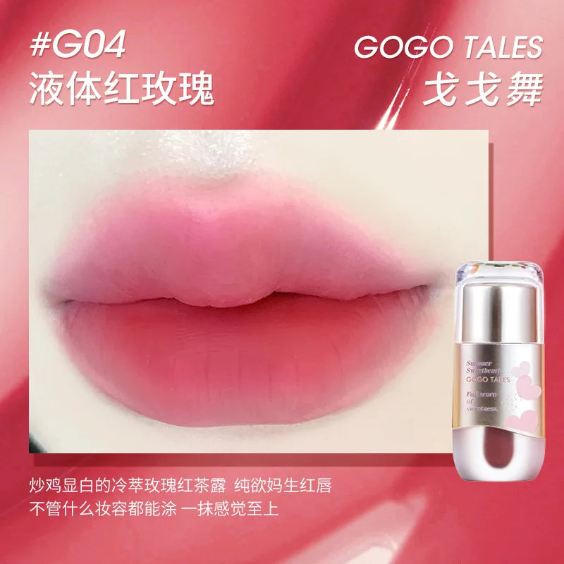 New GoGoTales Chubby Ding Water Mist Non-sticky Lip Gloss Matte Lip Glaze Watery Velvet Cheap Korean Lipsticks Cosmetics Makeups
