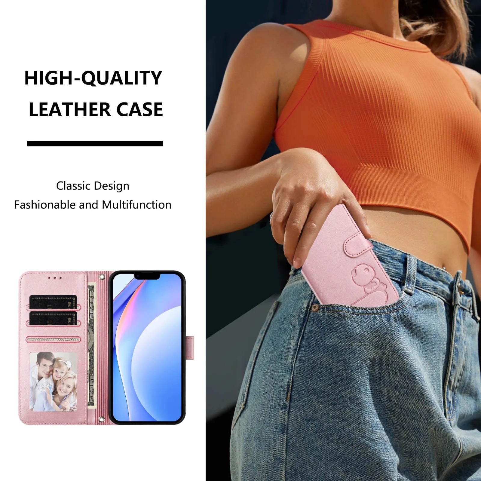 3D Bear Leather Wallet For iPhone - Multi-Functional Case