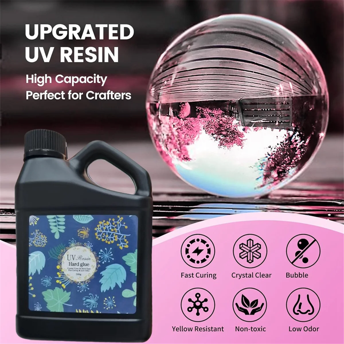 Upgraded UV Resin 500g - Transparent, Fast Hardening for Jewelry