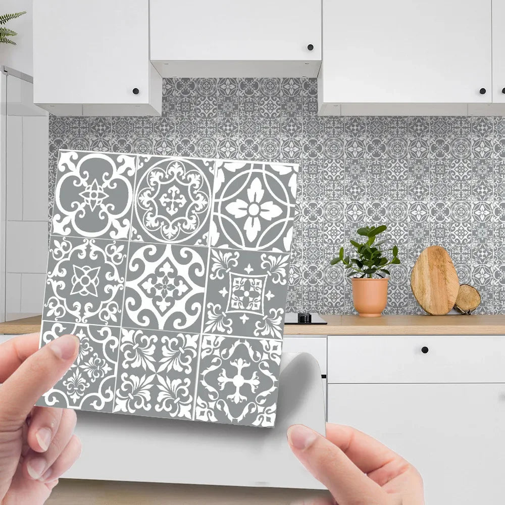 10pcs/set 3D Mosaic Tiles Sticker Self Adhesive Waterproof Wall-Tiles for Kitchen Bedroom Bathroom Walls Backsplashes Decoration