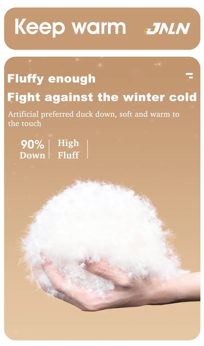 Men's waterproof down jacket keeps warm outdoors