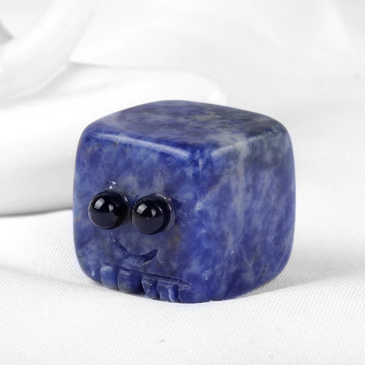 Natural Quartz Stone Block Carved Smile Reiki