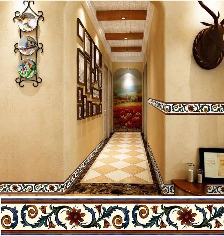 Waterproof PVC Wall Panels Self-Adhesive Skirting Board - Bathroom Safe Tile Border Sticker for Shower Corner Guard