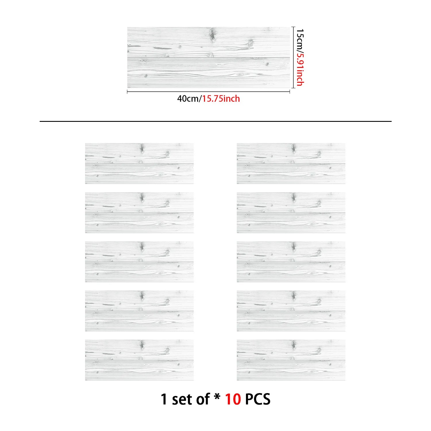 Classic White Wood Grain Floor Tiles Peel Stick Waterproof Home Kitchen Living Room Floor Renovation Self Adhesive Wallpaper