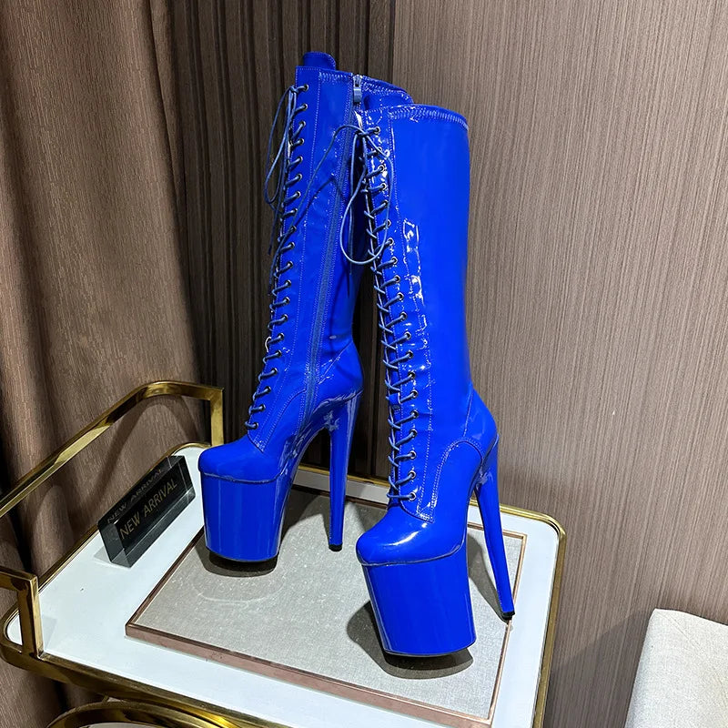 Sexy Red Boots 20CM Thick Sole - Sexy Catwalk Shoes