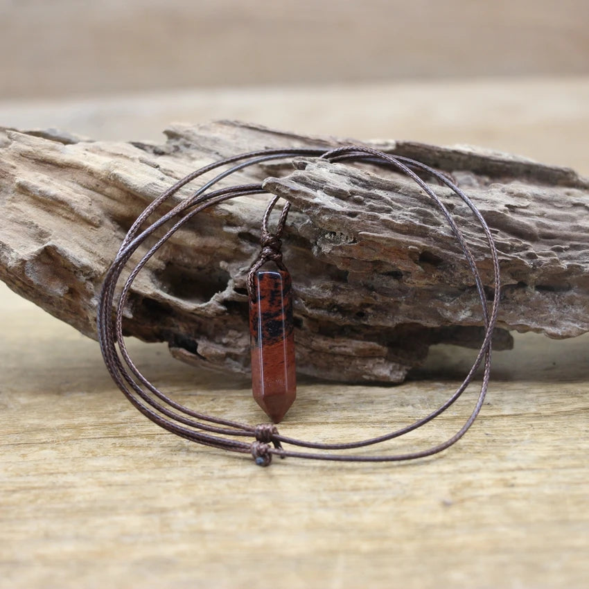 Hexagonal Natural Quartz Stone Necklace