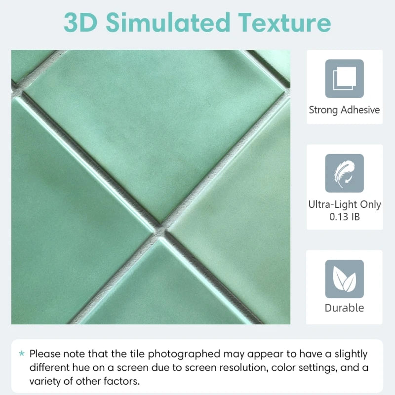 3D Blue Waterproof Self-Adhesive Kitchen Wall Tiles