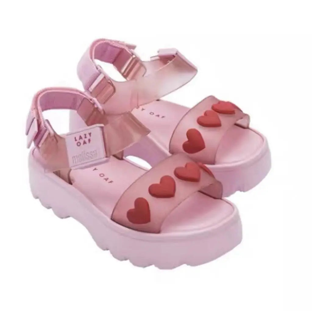 Sandal Nữ Mini Melissa 2025 Sóng Hoa Tim Retro