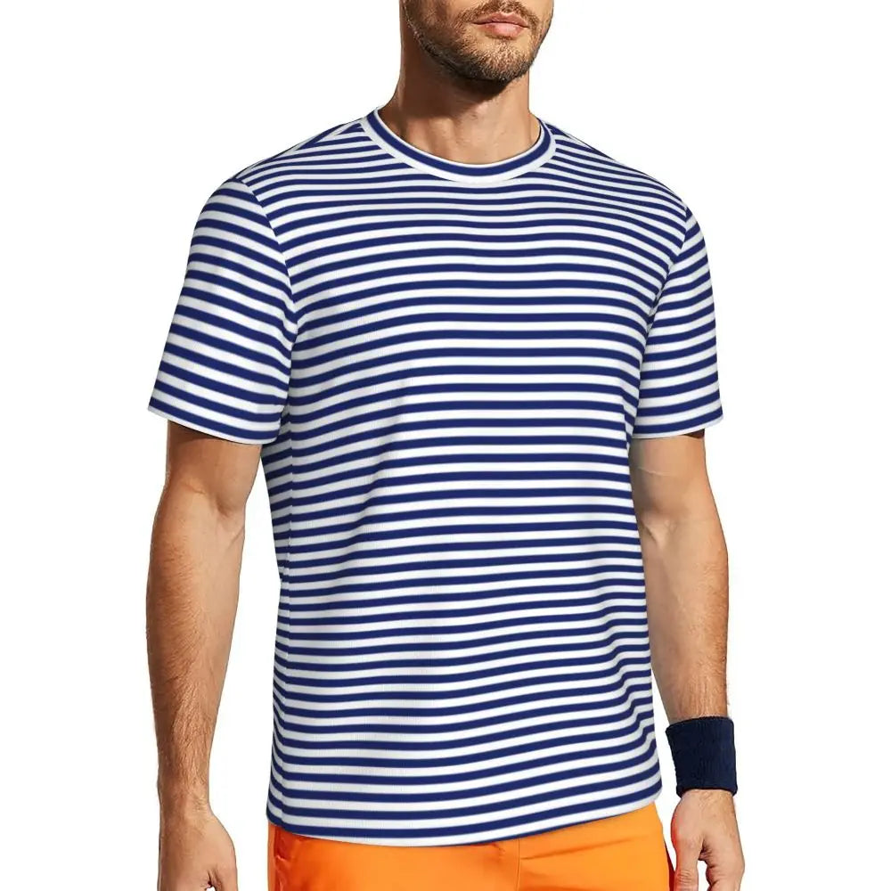 Stylish Mondrian Striped Men's Gym T-Shirt