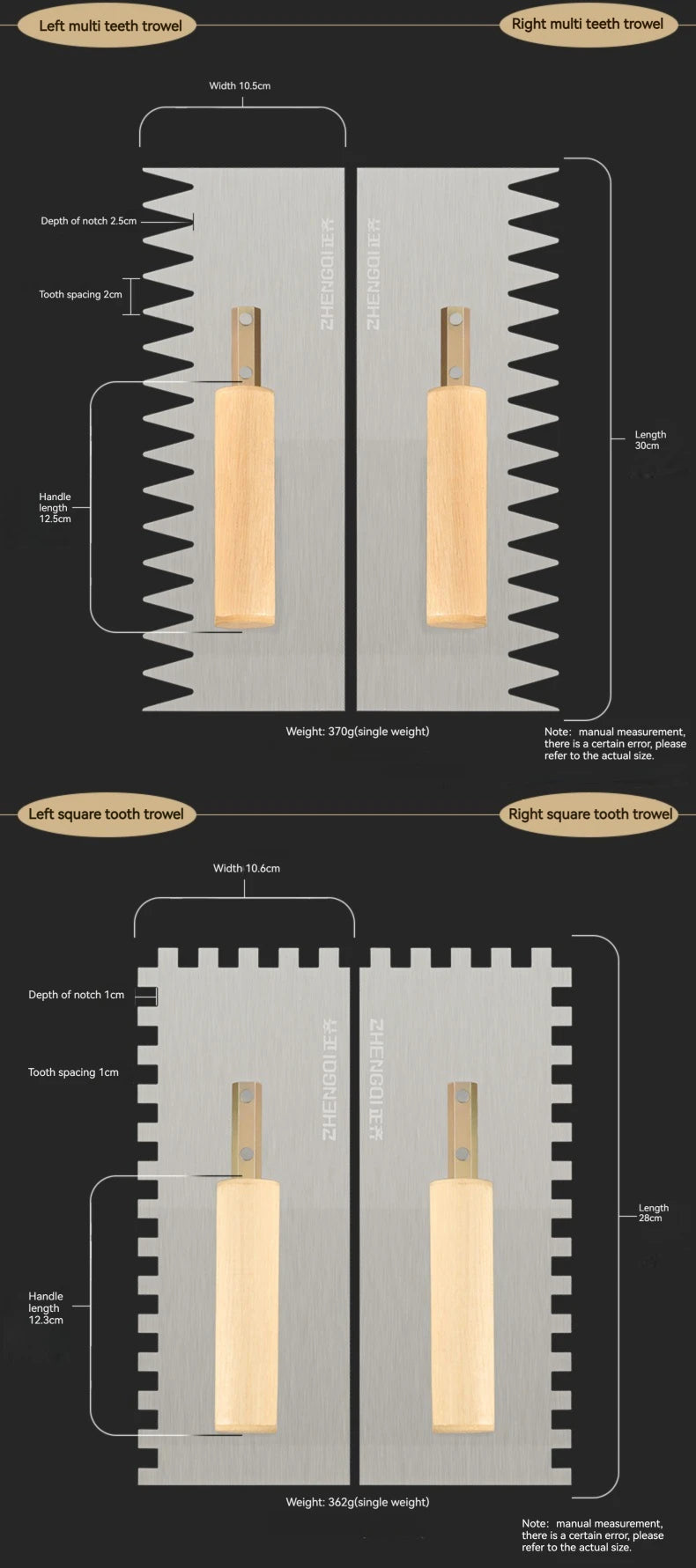 Serrated Trowel Tile Tiling Tool for Masons Workers Auxiliary Plastering Decoration Toothed Knife Ceramic Widened Large Boards