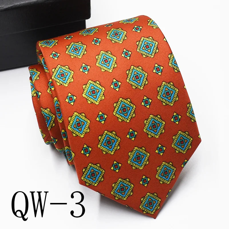 超柔軟絲質領帶，印有男士時尚圖案