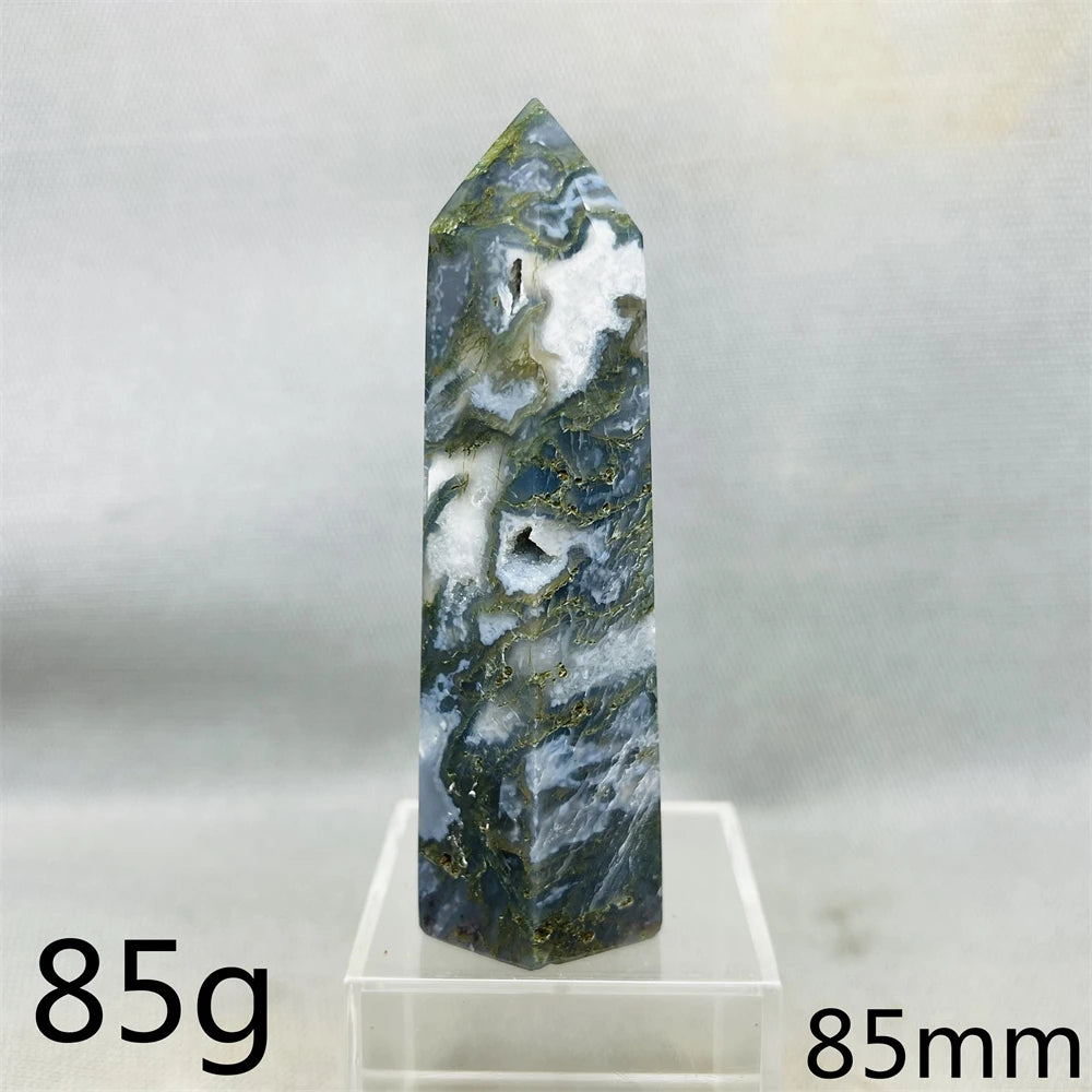 Natural Moss Agate Tower - Super Energy