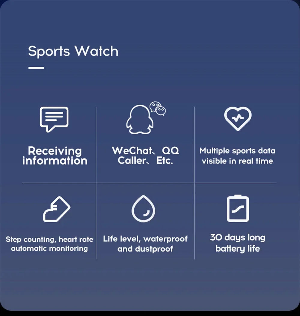 D13 Multi-function Smart Watch - Reminder &amp; Sports