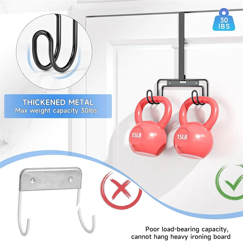 Ironing Board Hanger With Removable Hook, Over The Door& Wall Mount Ironing Board Holder Organizer Wall Rack