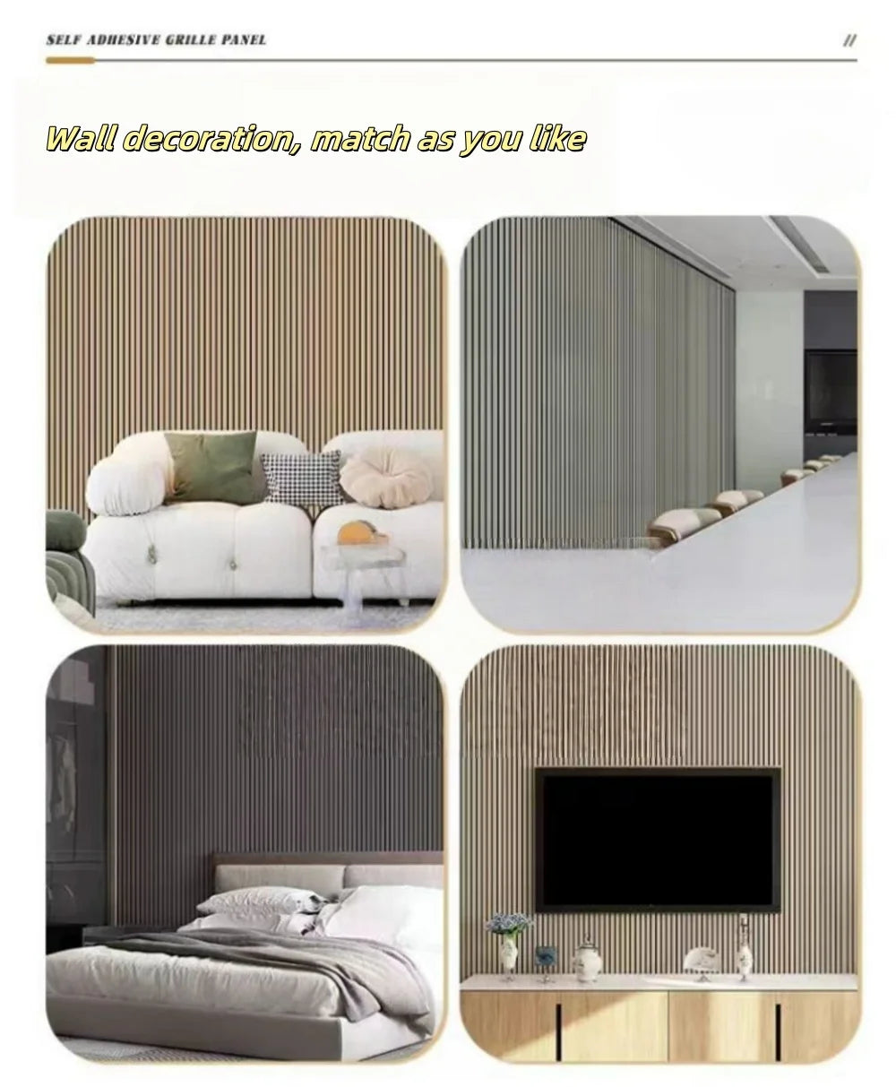 60cm X 3m Pvc Thickened Wall Sticker Self Adhesive Waterproof Moisture Proof Decorative Ceiling Grille Board Background Wall