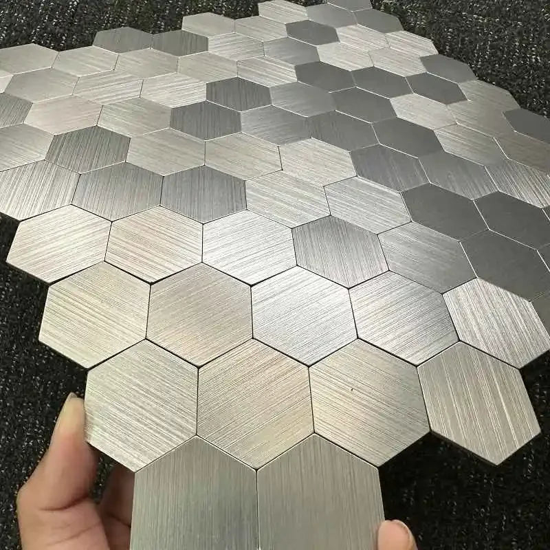 4pcs/lot Mosaic Wall Tile Peel And Stick Self Adhesive Waterproof Aluminum composite hexagon Kitchen Bath Tile Backsplash 97