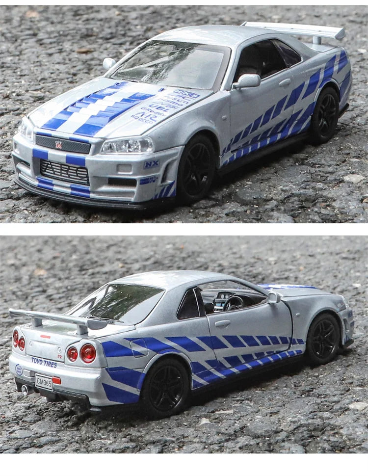 Mô Hình Xe Đua Hợp Kim 1:32 GTR R34 Cho Bé Trai - Daisan Mart