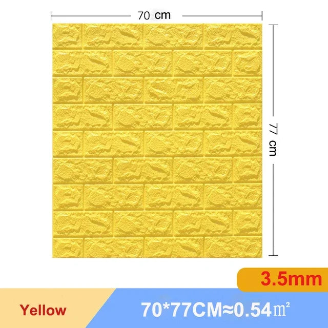 10 Pcs 3D Peel and Stick Wall Stickers Home Decor Living Room Waterproof Foam Vinyl PVC 70X77CM Self Adhesive Panels Wallpaper