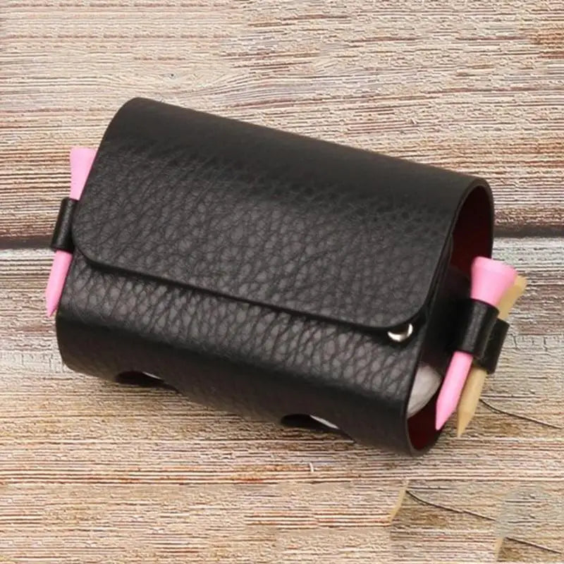 PU Leather Golf Fanny Pack - Holds 2 Balls &amp; 4 Tees