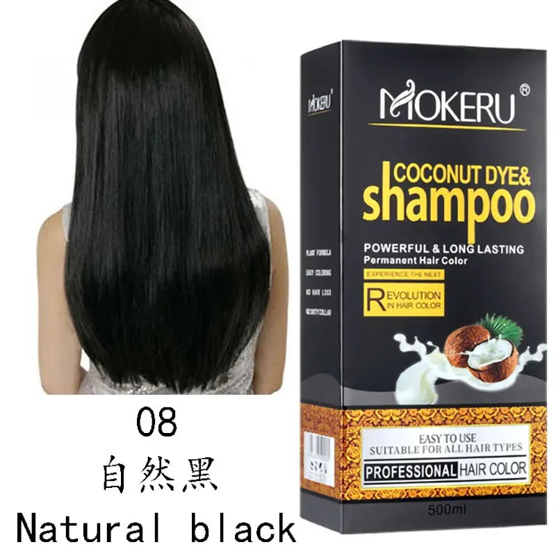 Mokeru Natural Black Hair Dye Shampoo Long Hair Care