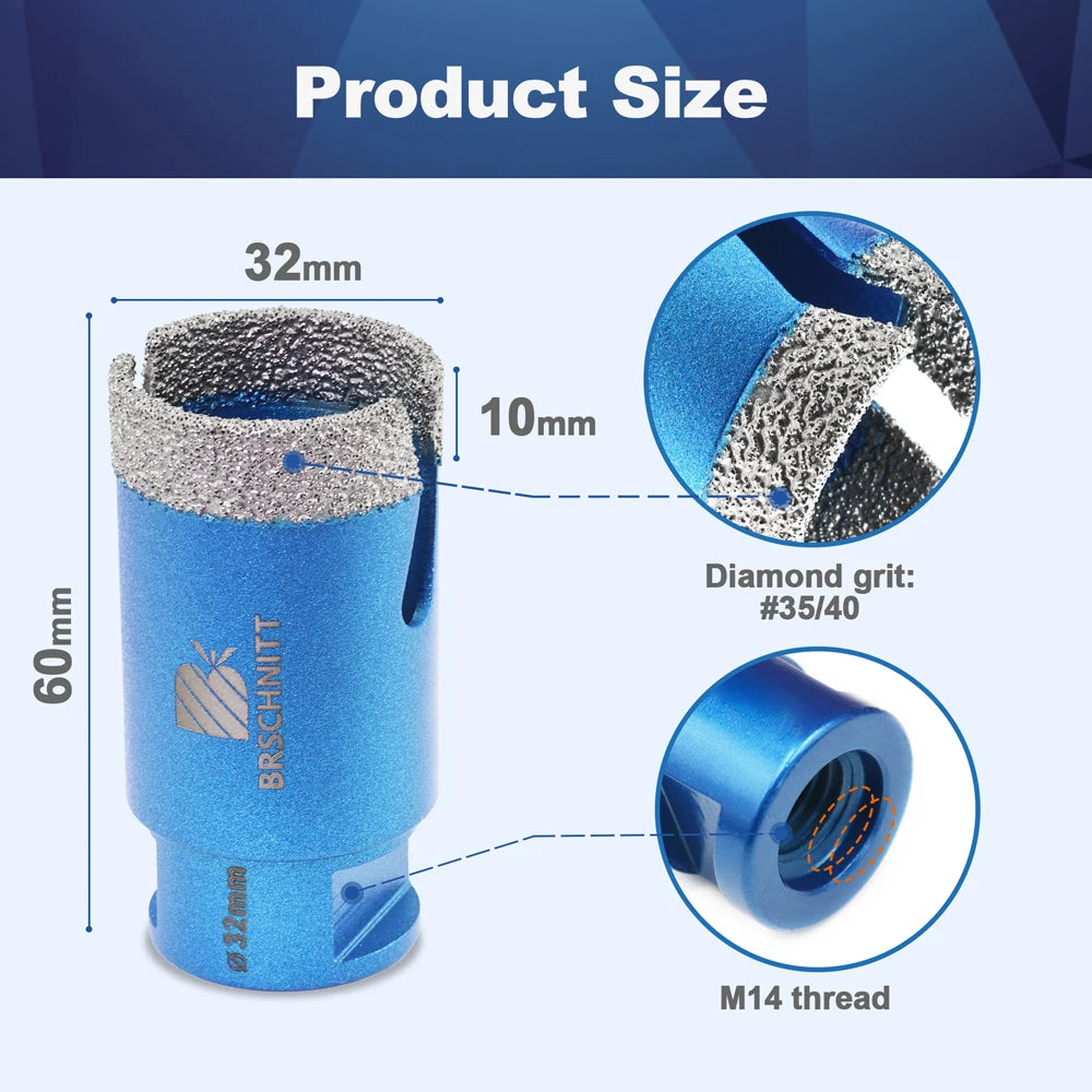 Mũi Khoan Kim Cương Đa Năng Cắt Gạch Đá M14 20-125mm - Daisan Mart