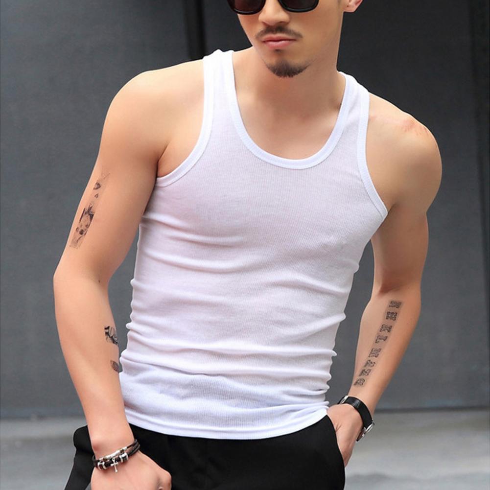 Men's Sleeveless Gym Sports Bodycon Tank Top