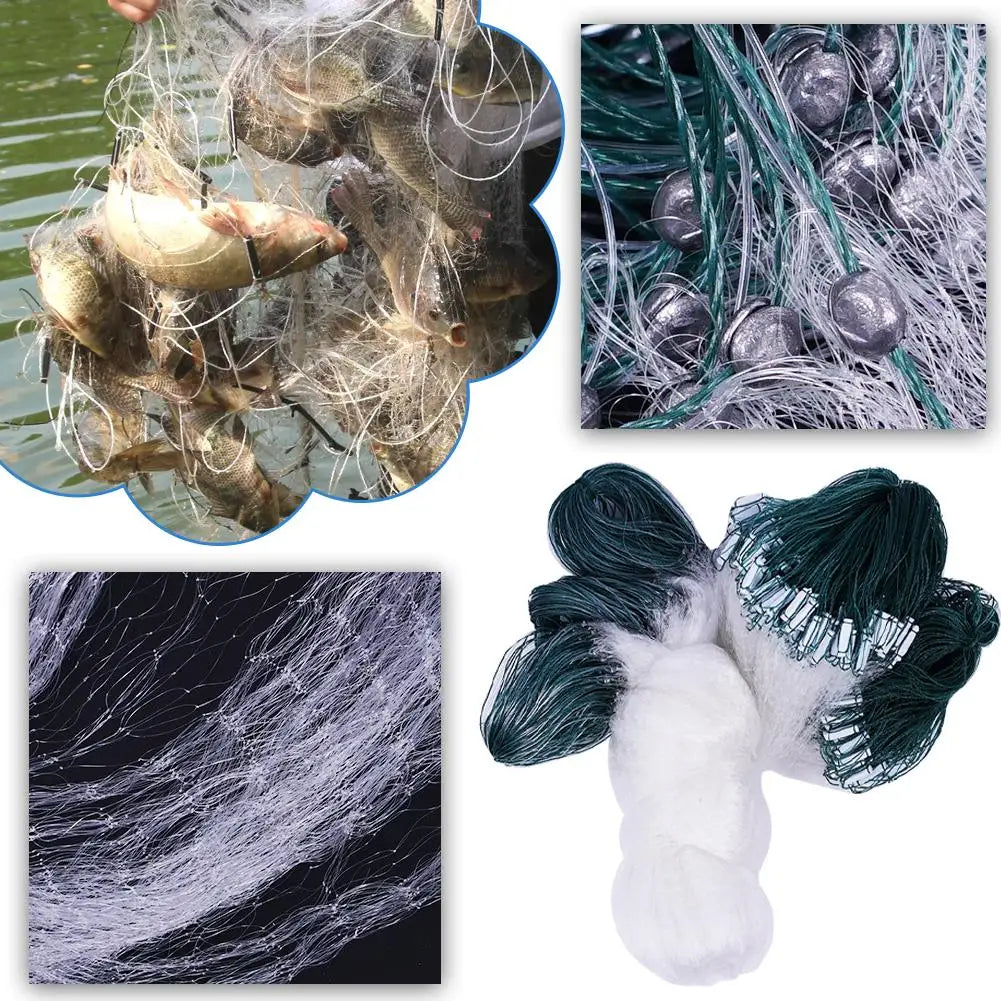 Lưới Đánh Cá Đơn Lớp Nylon Thả Tay Có Phao