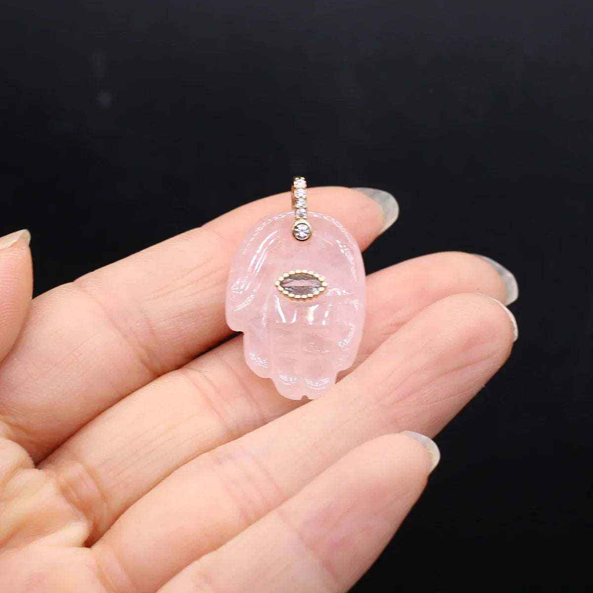 Christmas Natural Gemstone Buddha Hand Pendant