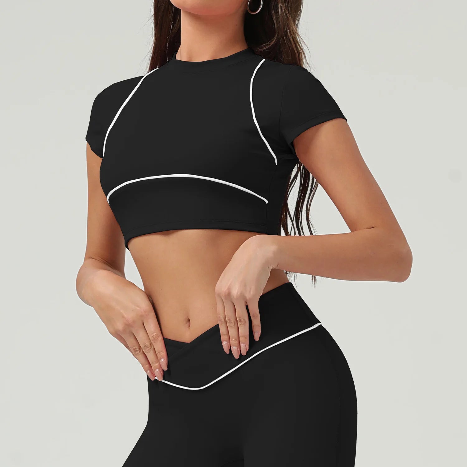 Women's Yoga Top: Women's Short Sleeve Push Up Sports Top