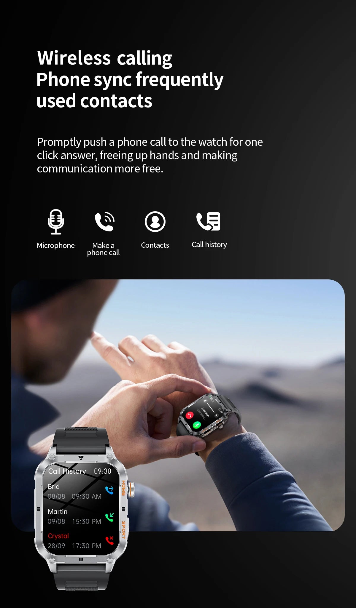 Đồng Hồ Thông Minh LIGE 2.01 Gọi Bluetooth Thể Thao